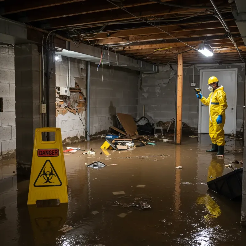 Flooded Basement Electrical Hazard in Fyffe, AL Property